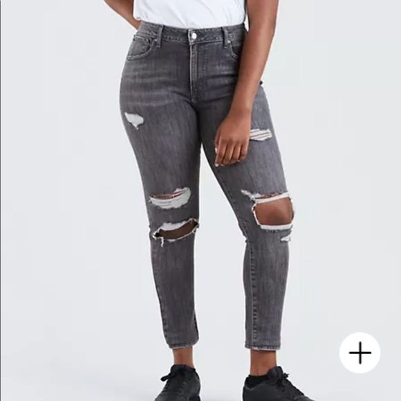 Levis 72 High Rise Ripped Skinny Jeans 